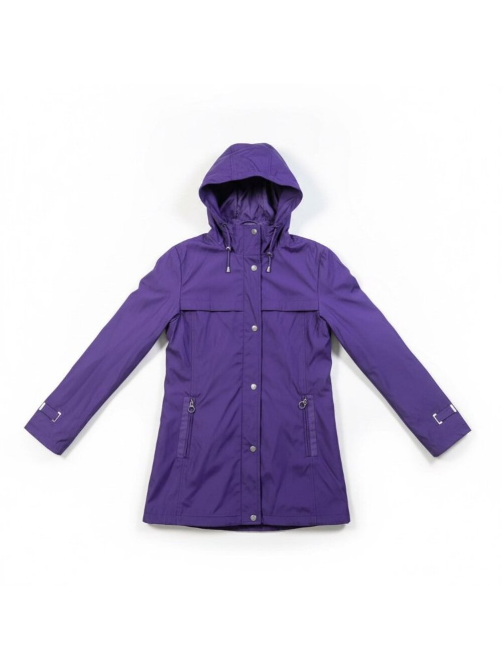 Weatherproof Womens Purple Polyester Rain Jacket With Hood Size M